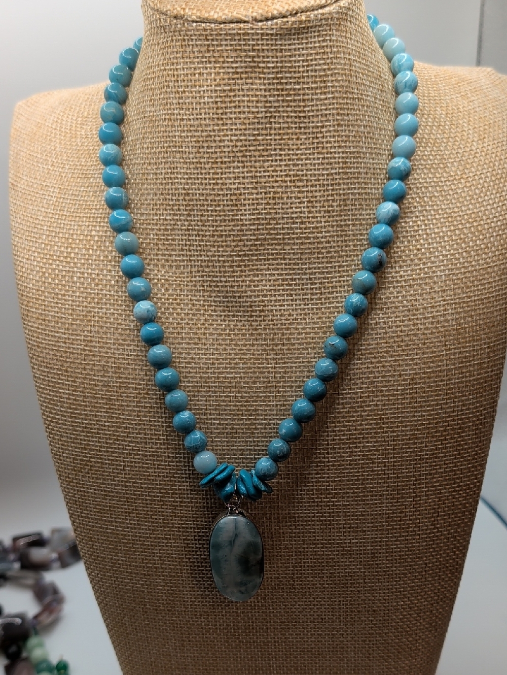 Turquoise Beaded Pendant Necklace - Women Jewelry